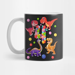 4th Birthday  Dinosaurs and bubbles Mug